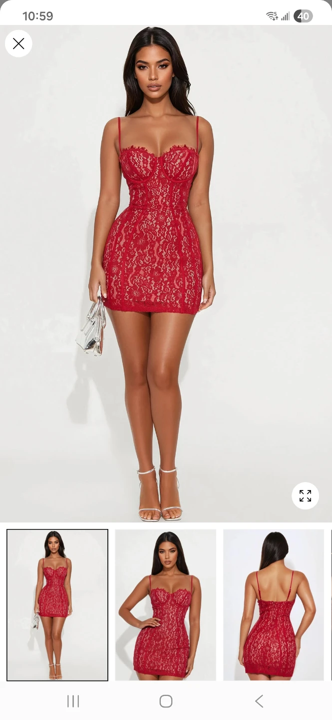 Red Lace Corset Mini Dress