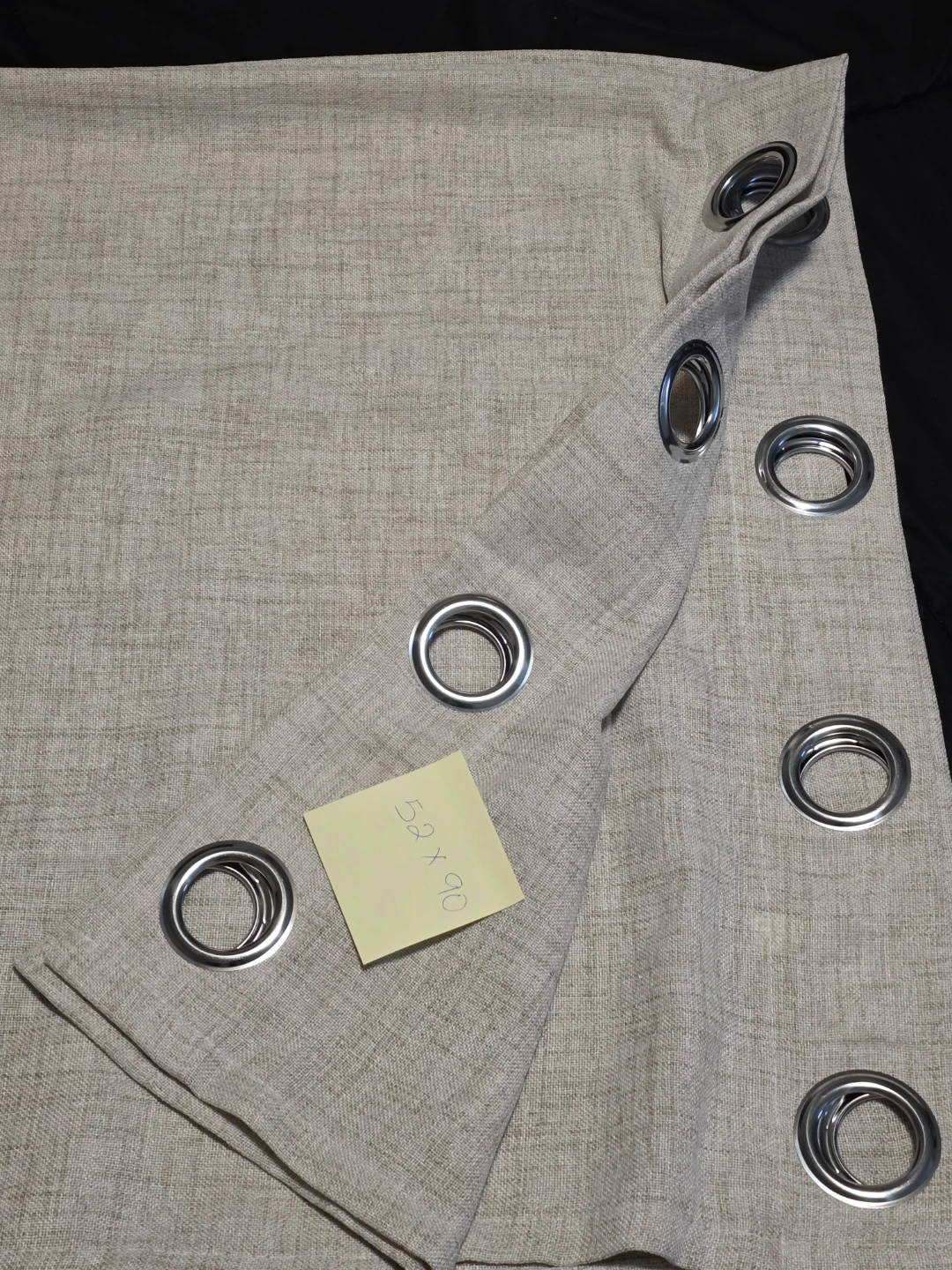 Light Beige Grommet Curtain Panel 52" x 90"