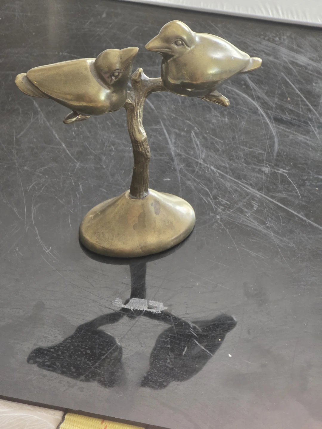 Brass Birds on Branch Figurine