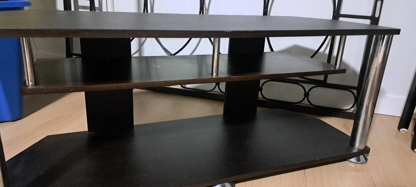 Black 3-Tier Corner TV Stand - photo 3