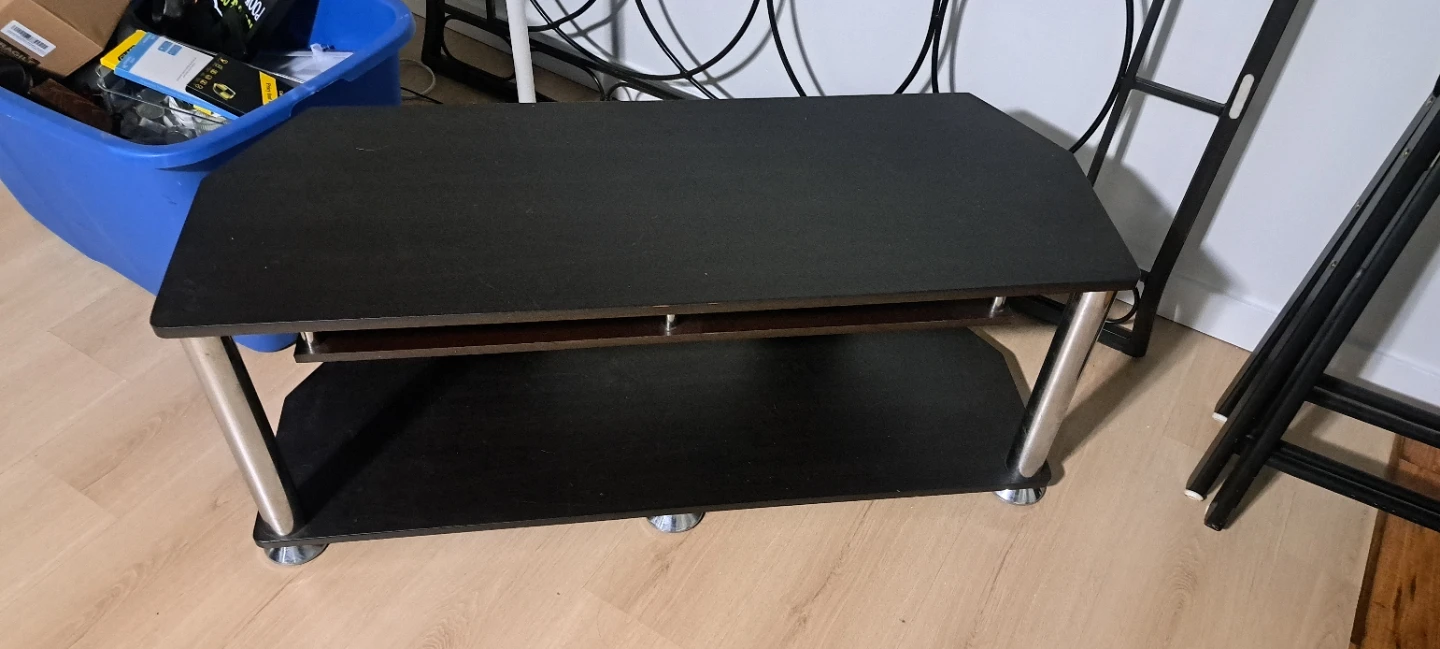 Black 3-Tier Corner TV Stand
