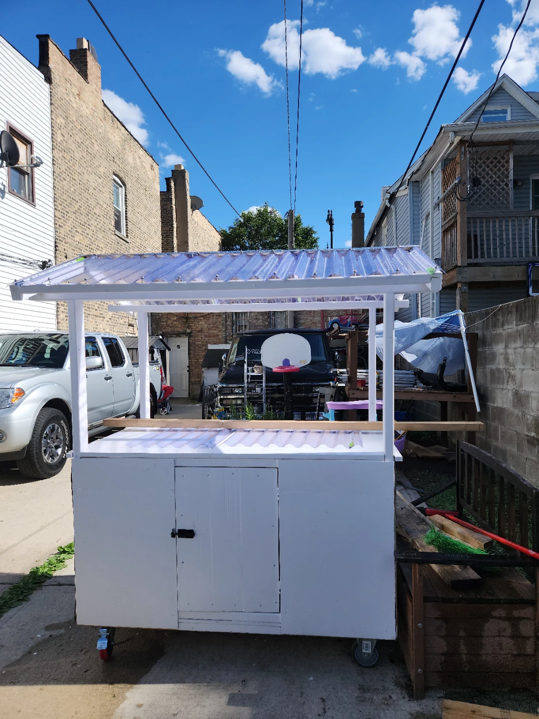 White food cart with clear roof - photo 2