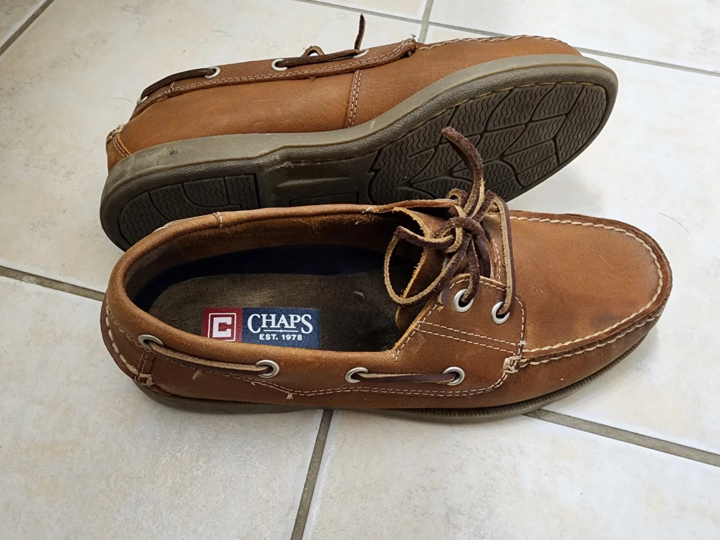Chaps Brown Leather Boat Shoes - photo 3
