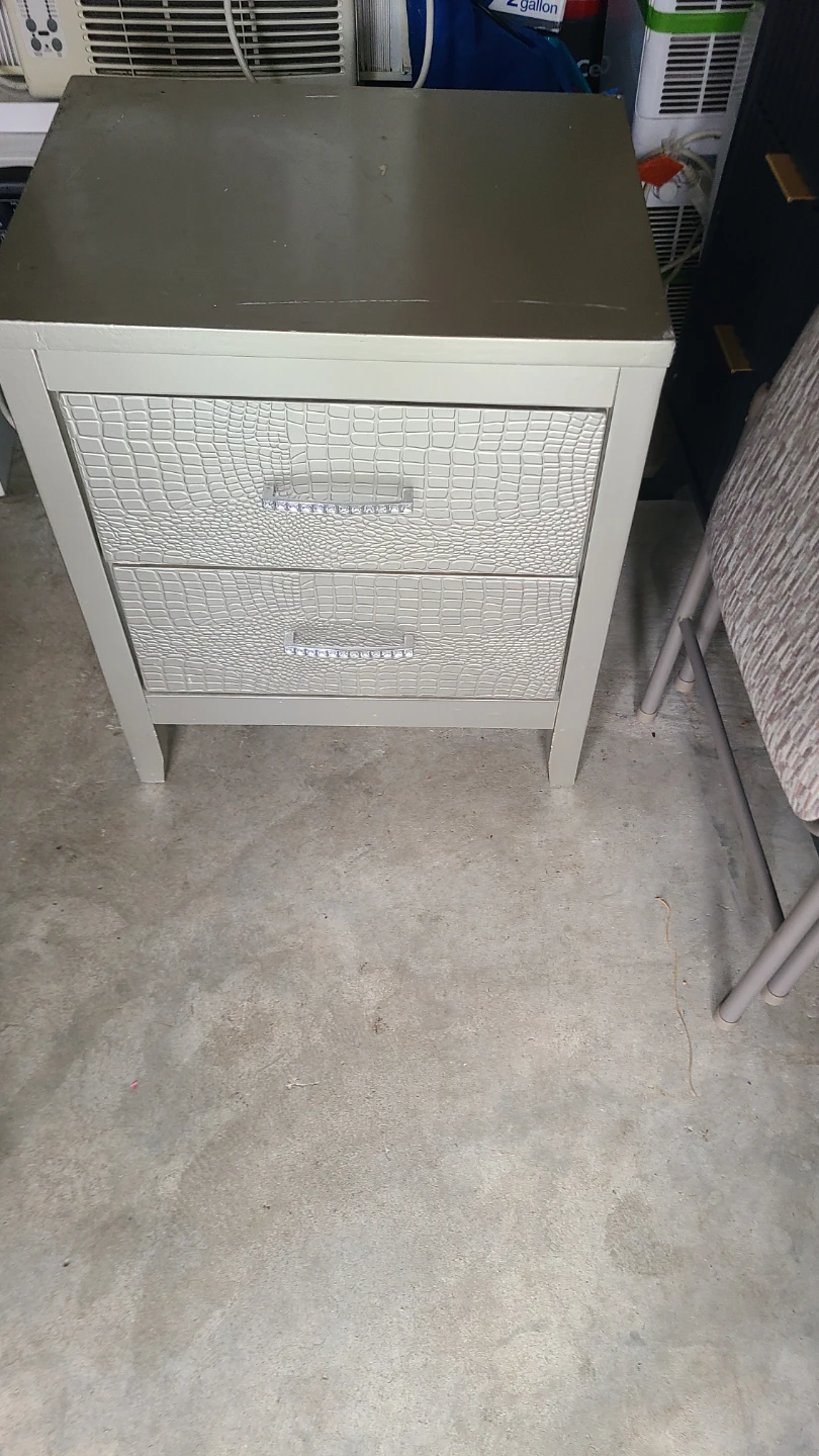 2-Drawer Nightstand with Textured Faux Crocodile Finish - photo 2