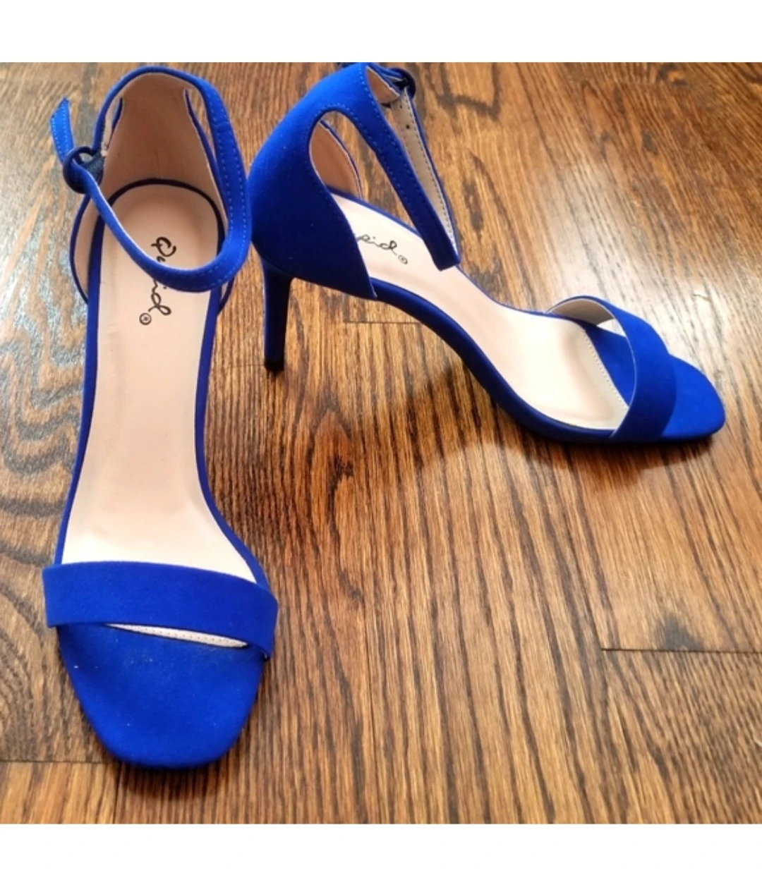 NEW Qupid Royal Blue Suede Ankle Strap Heels 5.5
