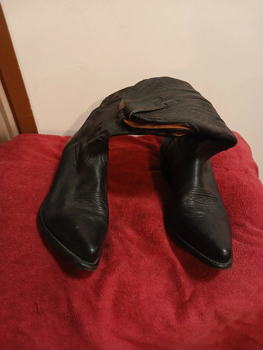 Black Leather Cowboy Boots