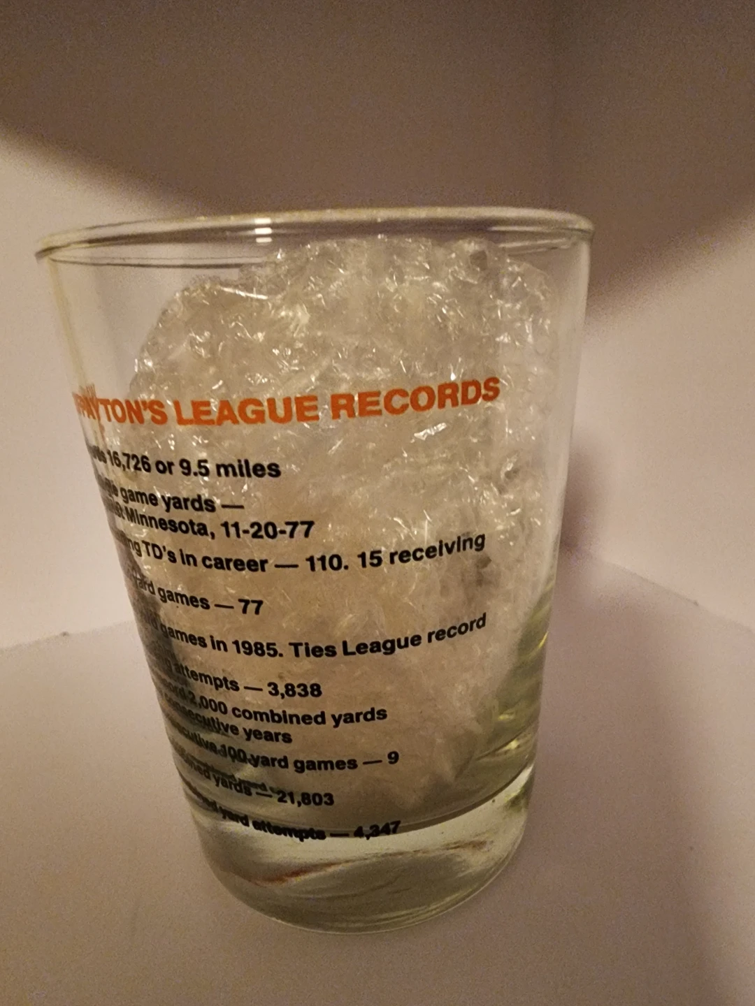 Walter Payton NFL Records Glass - photo 4