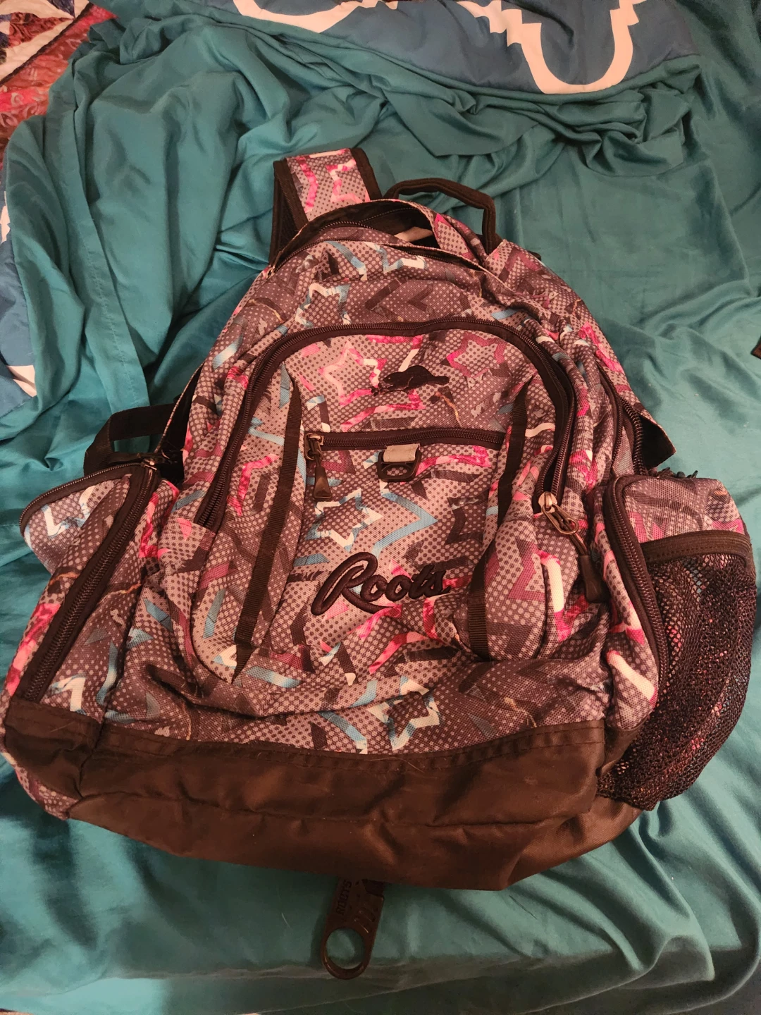 Roots Backpack with Geometric Design