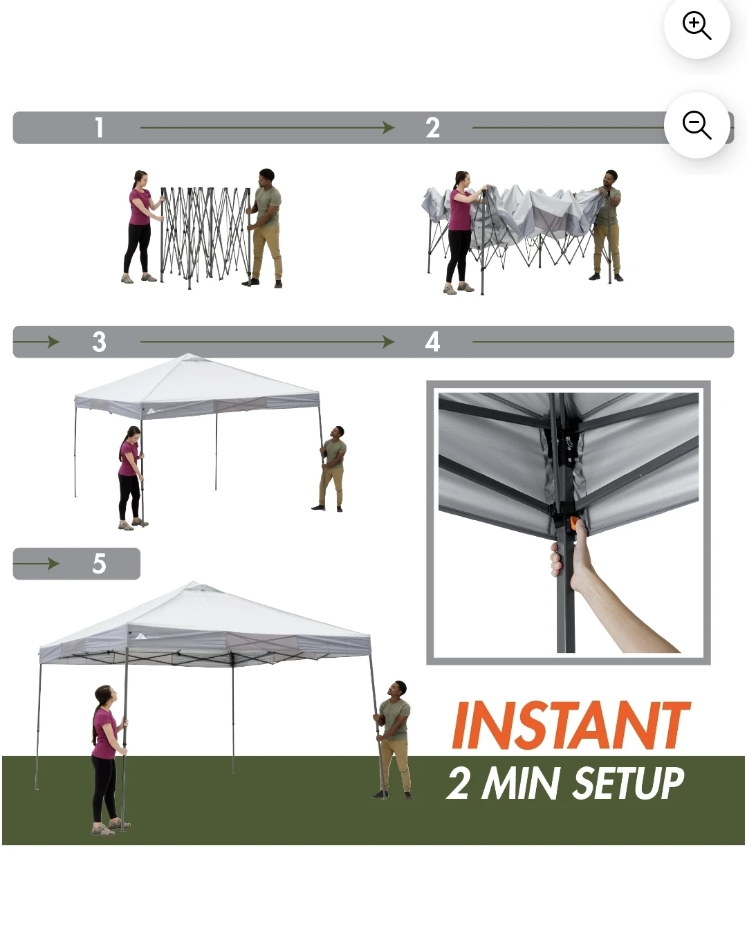 New Ozark Trail 12' x 12' Instant Straight Leg Canopy - photo 3