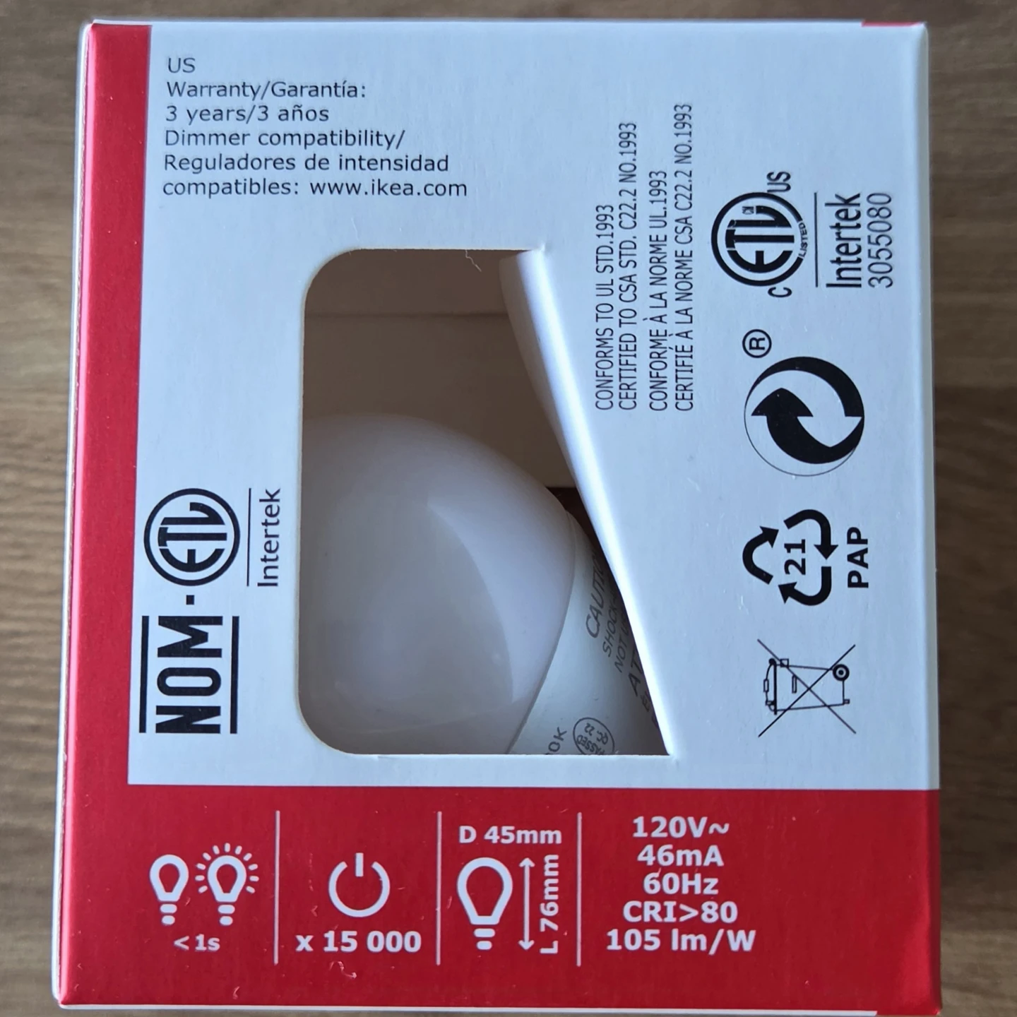Free pickup: IKEA RYET LED Light Bulb E12 - photo 4