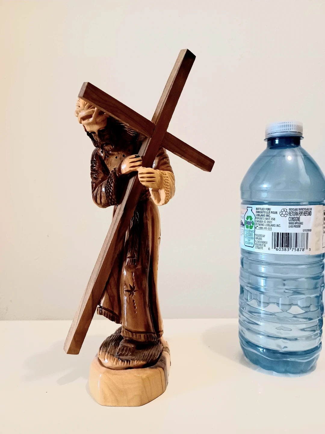 Hand Carved Olive Wood Jesus Christ Statue - photo 3