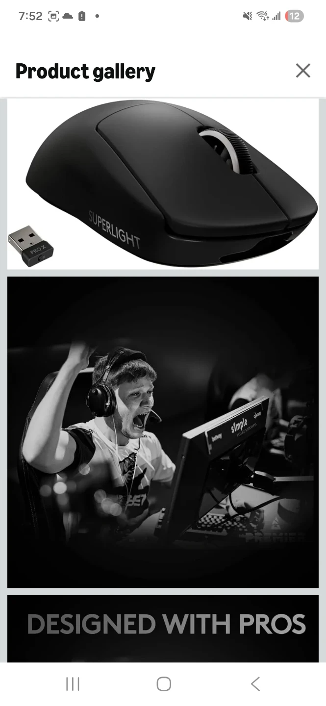 Logitech G PRO X SUPERLIGHT Wireless Gaming Mouse - Black