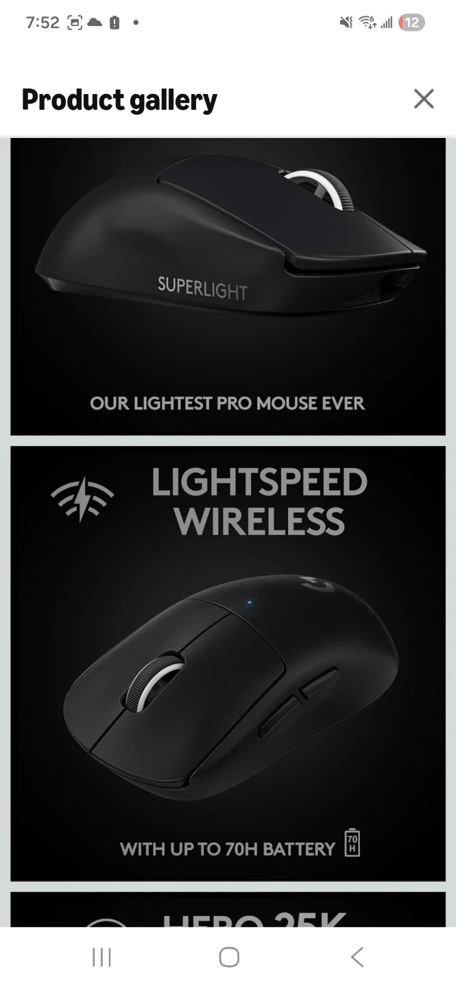 Logitech G PRO X SUPERLIGHT Wireless Gaming Mouse - Black - photo 2