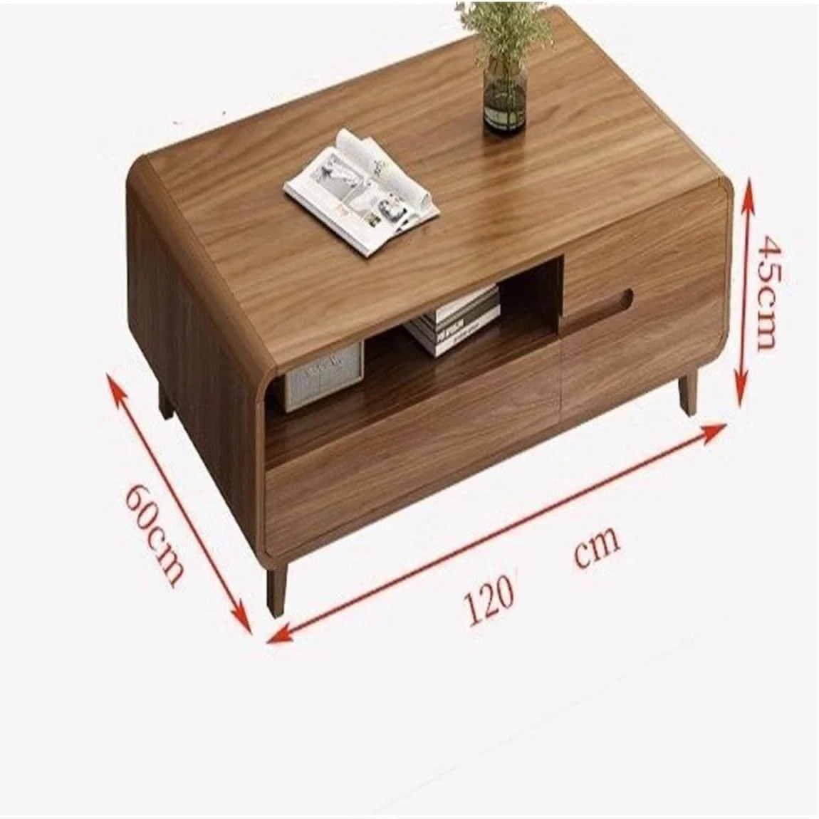 Modern Wooden Coffee Table with Storage - photo 2