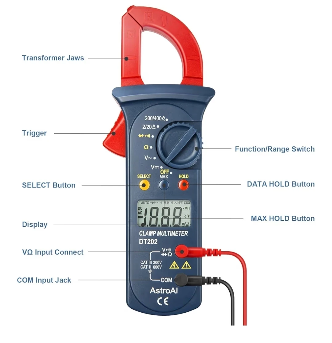 AstroAI DT202 Digital Clamp Multimeter - photo 2