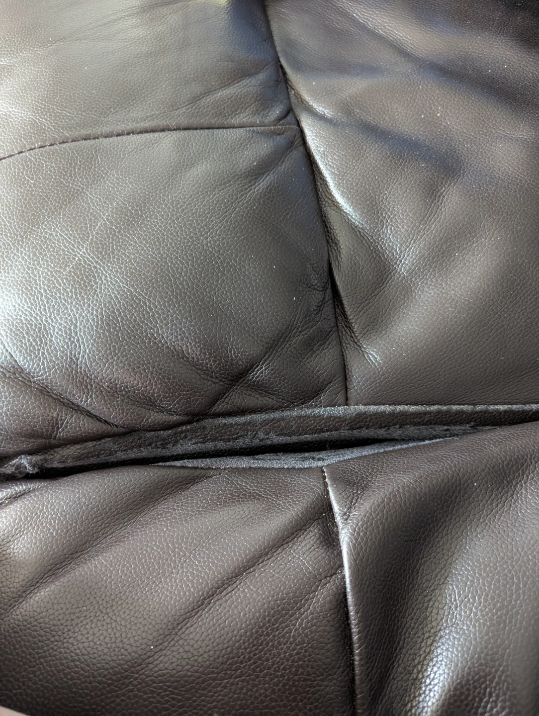 Brown Leather Reclining Sofa - photo 3