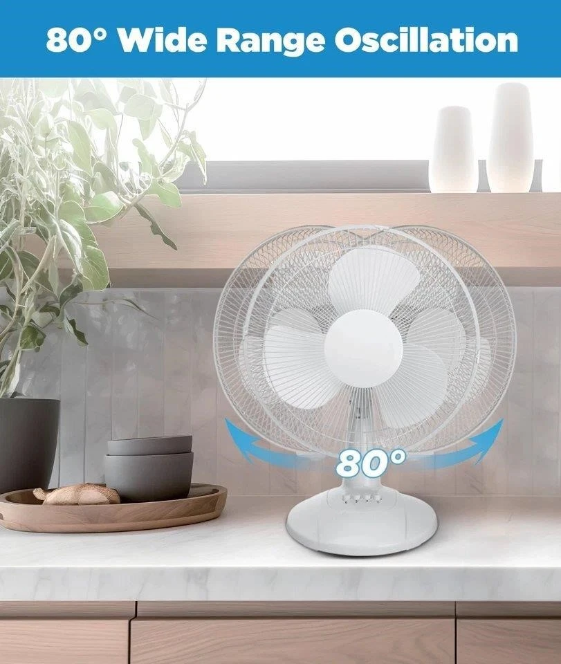 White oscillating desk fan - photo 2