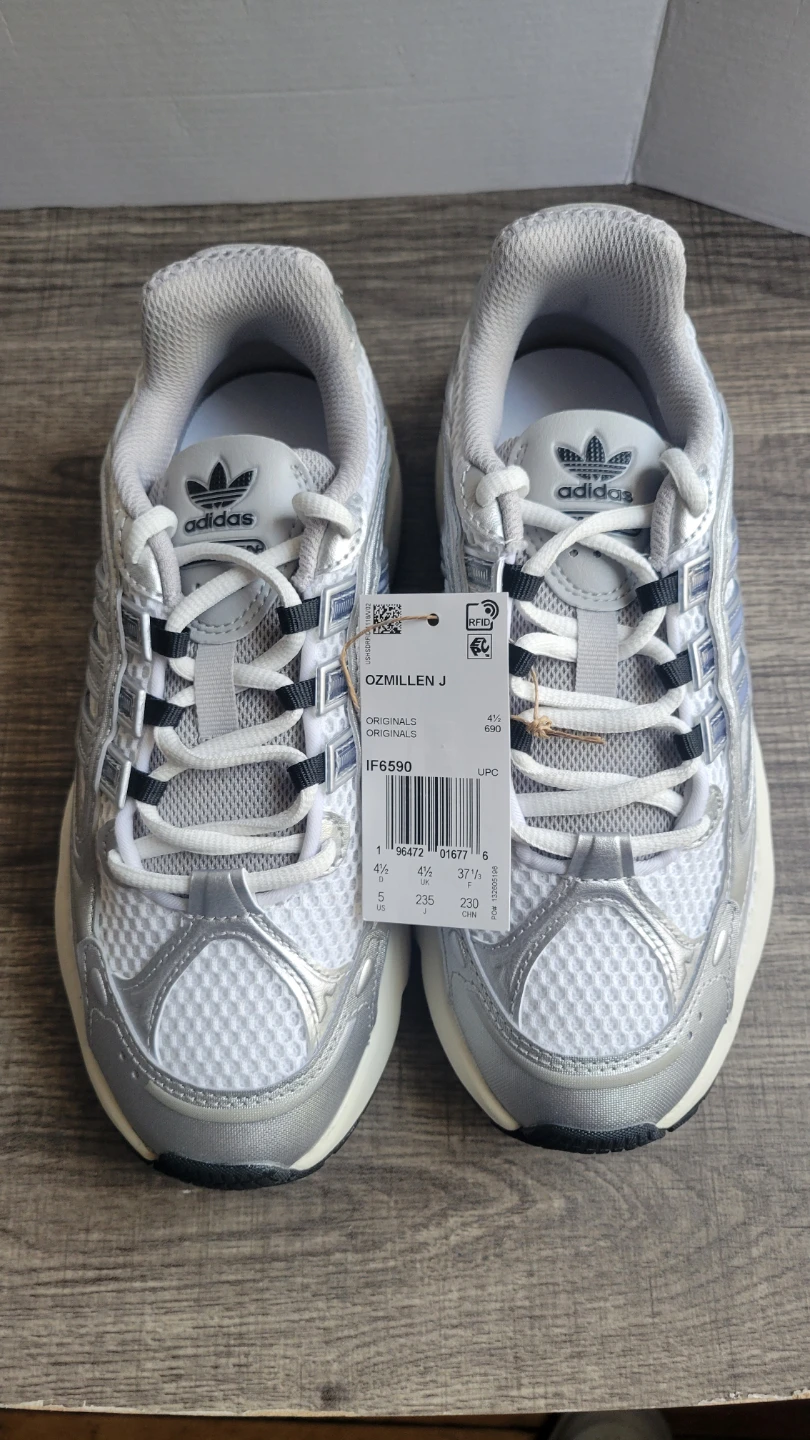 Adidas OZMILLEN J Silver White Running Shoes Size 5 Youth - photo 3