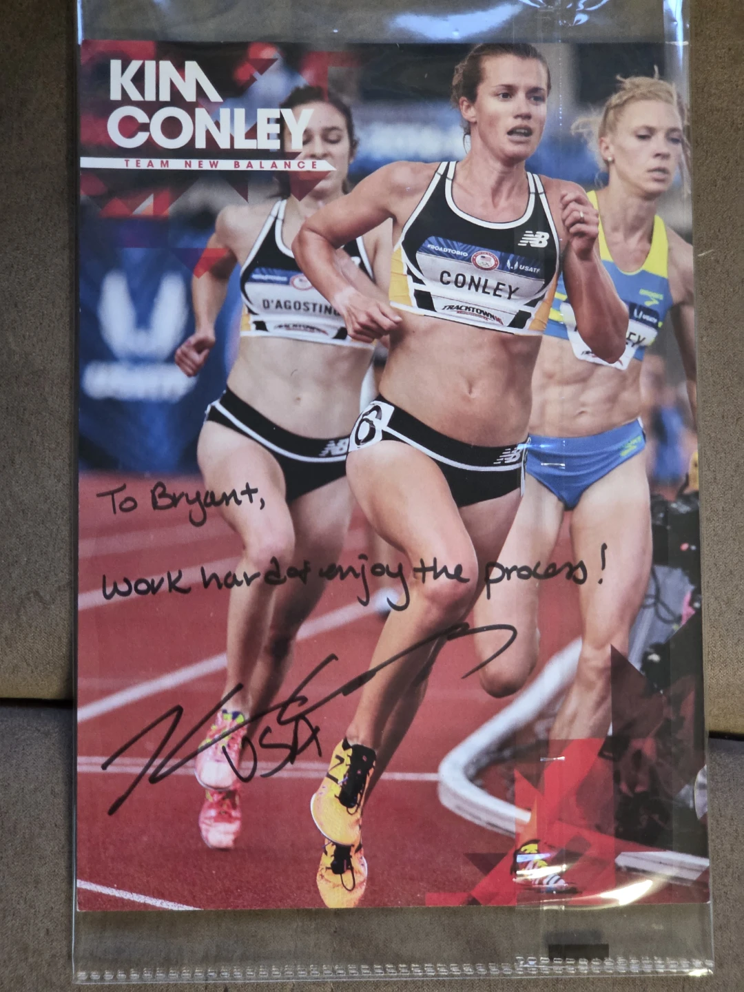 Kim Conley Autographed Team New Balance Olympic Photo