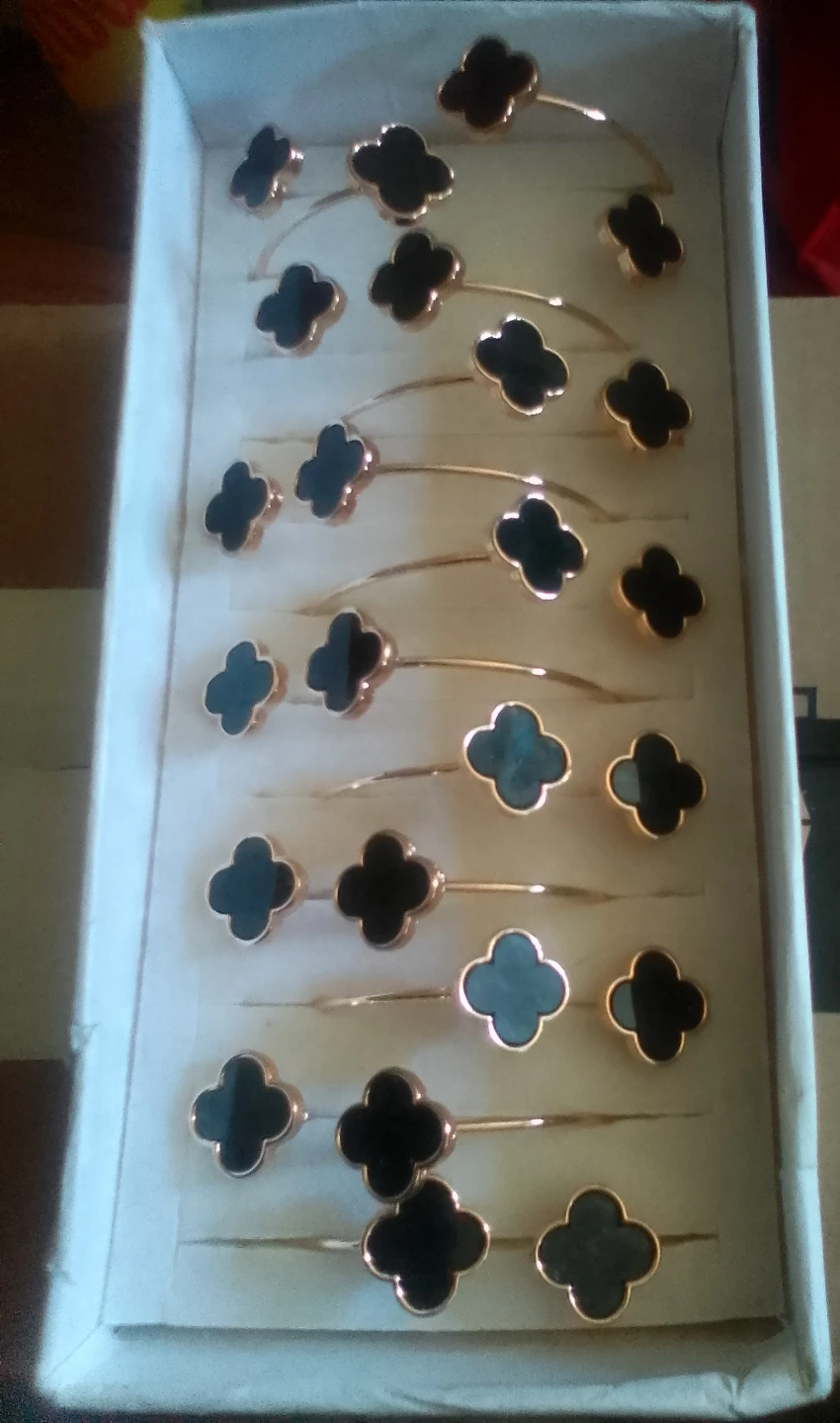 Black Clover Flower Bracelets - Set of 12
