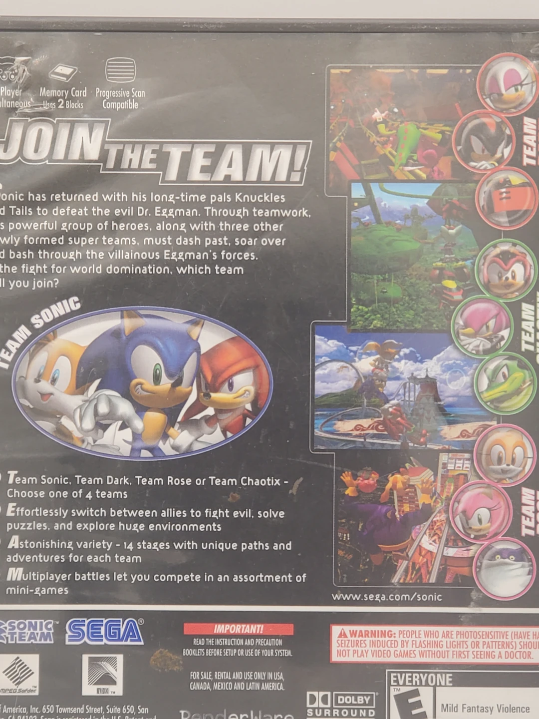 Nintendo GameCube Sonic Heroes Video Game - photo 2