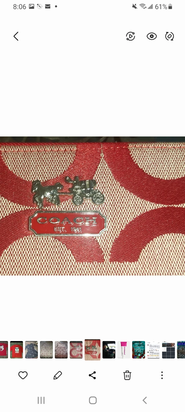Coach Zip Around Wallet - Red Signature "C" Pattern - photo 2