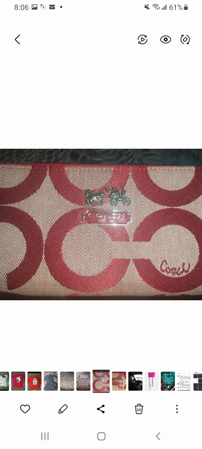 Coach Zip Around Wallet - Red Signature "C" Pattern - photo 3