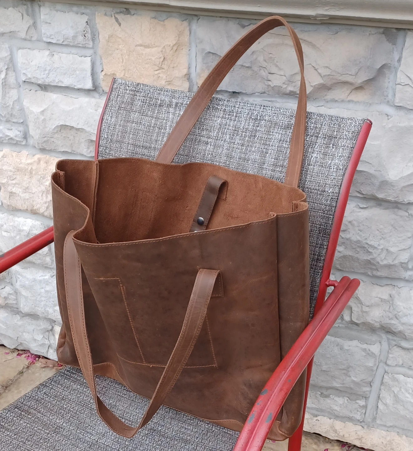 Kajanu Leather Tote Bag - Brown - photo 3