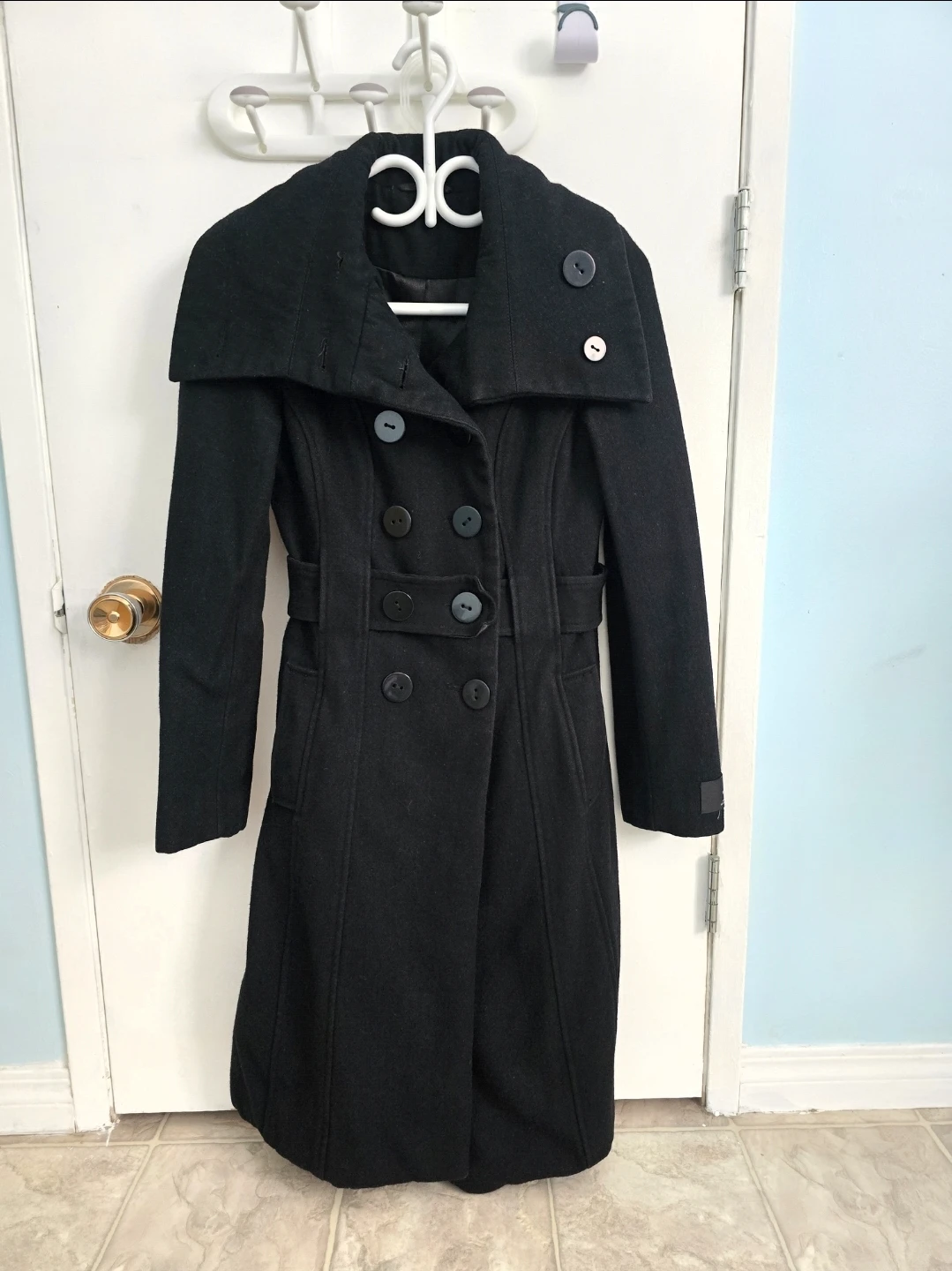 Like New Womens Wool Blend Extra Long Coat $70