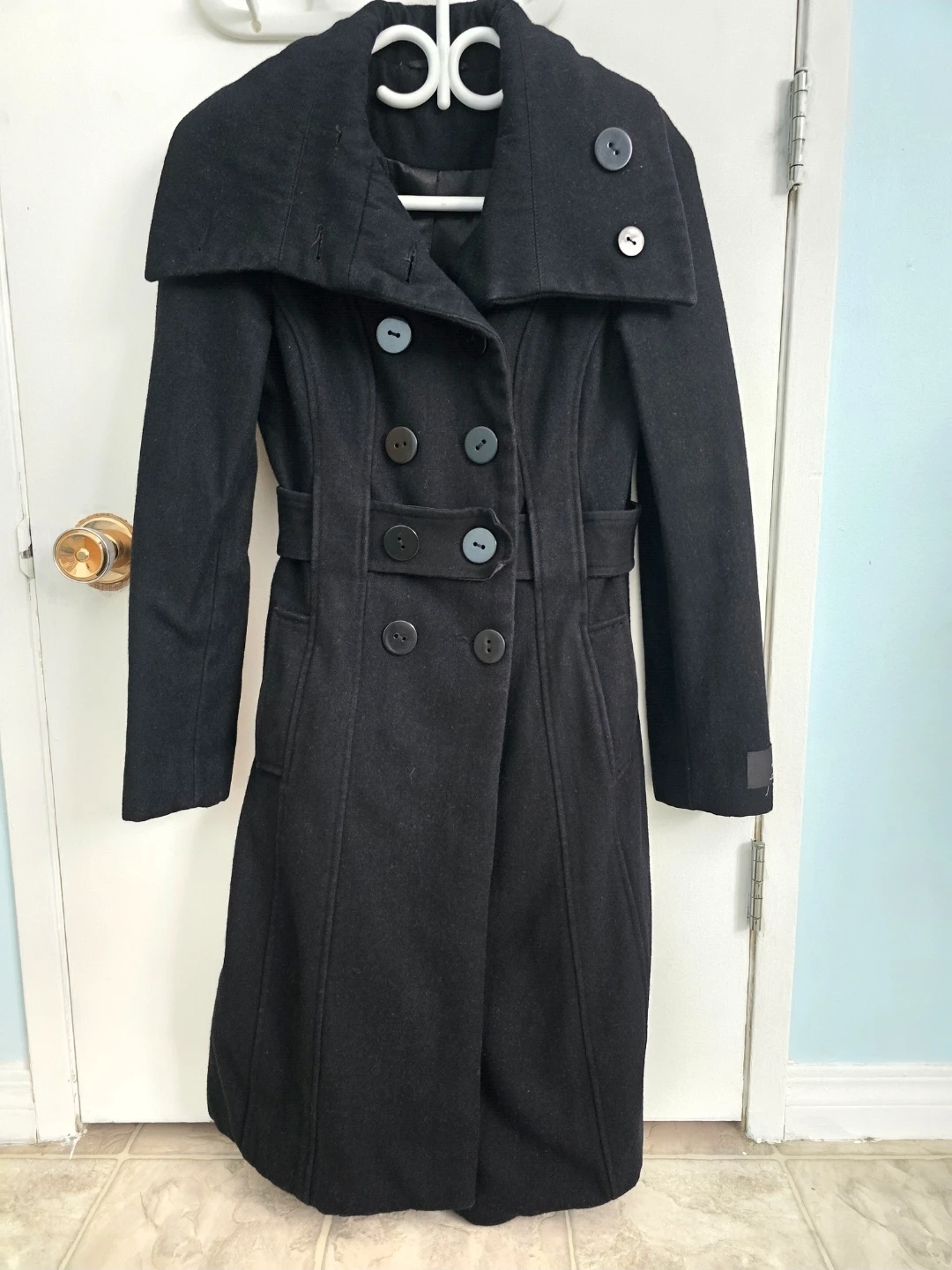 Like New Womens Wool Blend Extra Long Coat $70 - photo 2