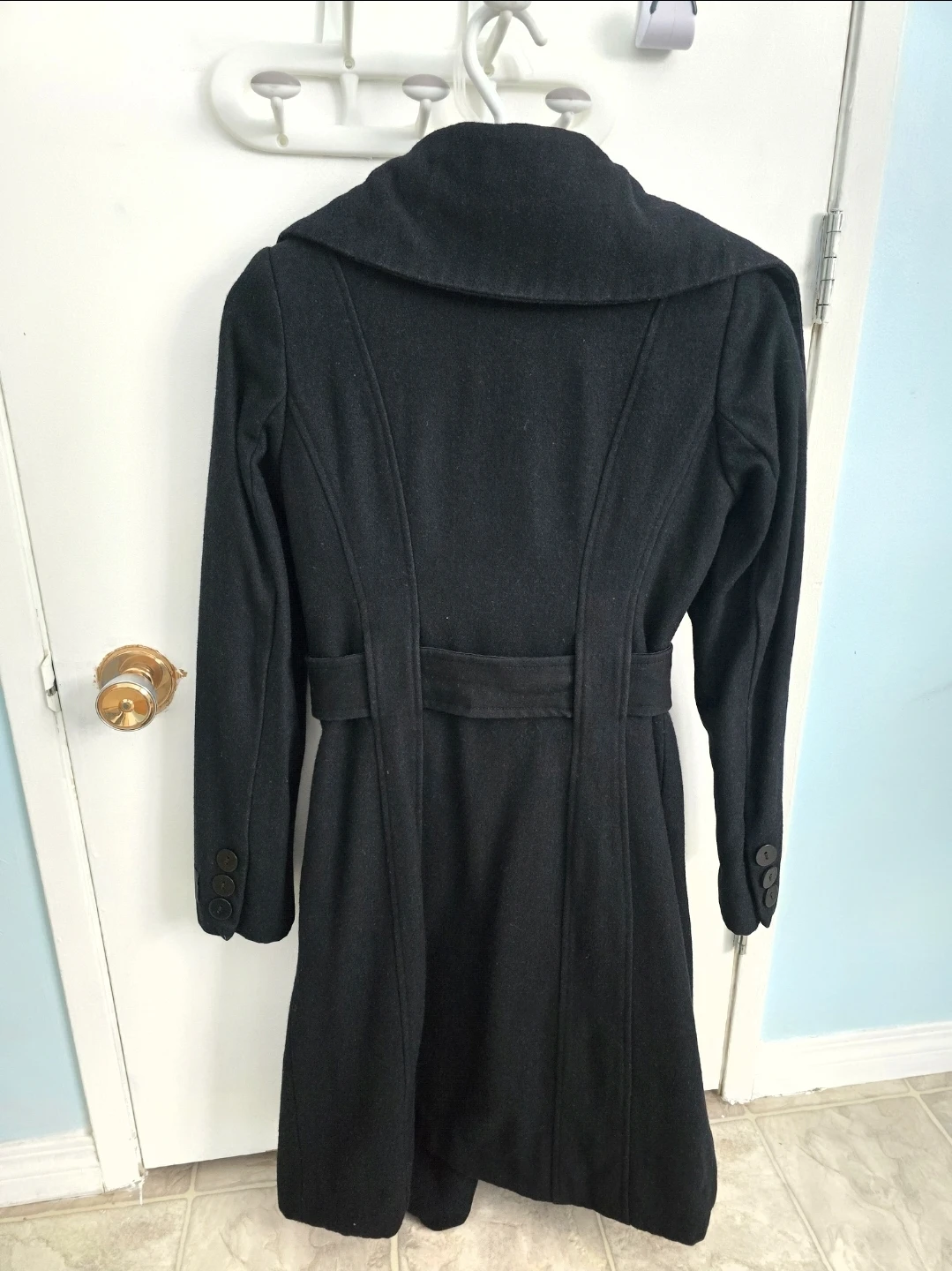 Like New Womens Wool Blend Extra Long Coat $70 - photo 4