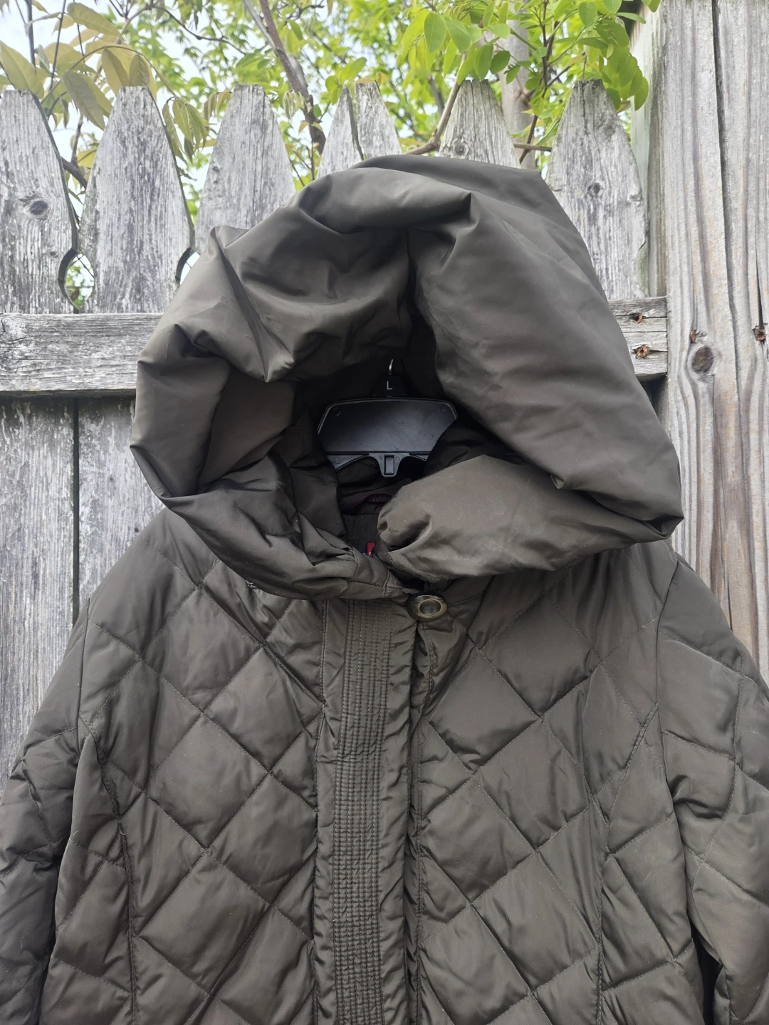 Quilted Hooded Jacket - Olive Green - photo 2