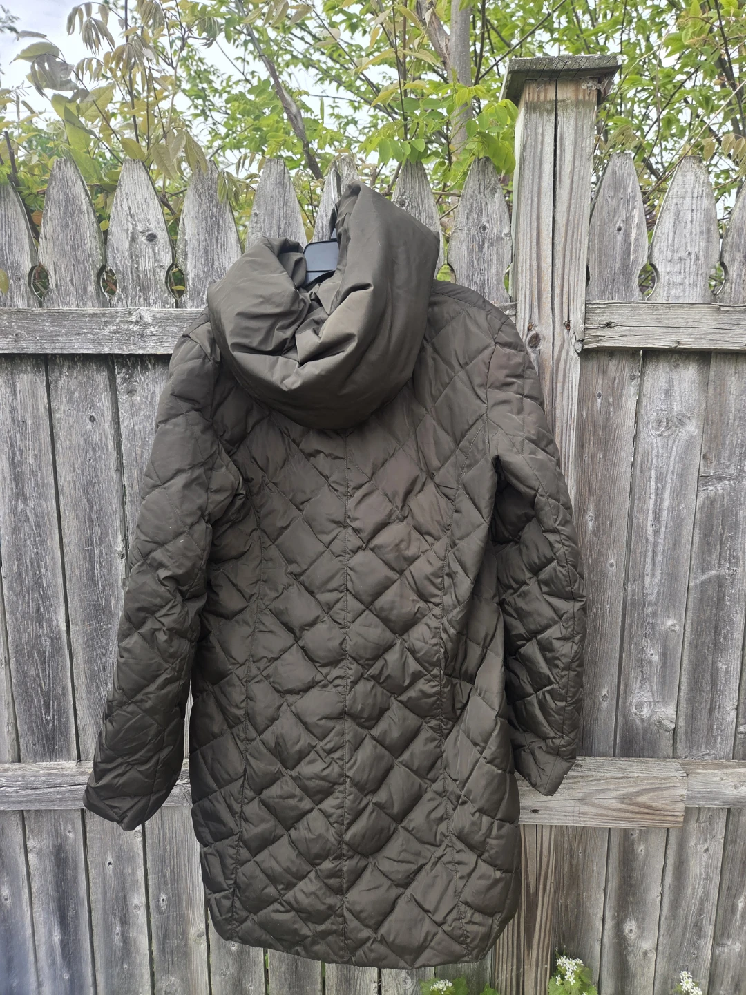 Quilted Hooded Jacket - Olive Green - photo 3