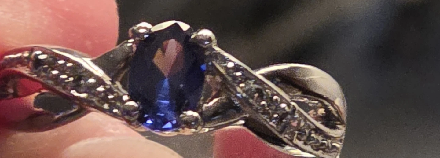 14k. White Gold blue Sapphire Ring vintage - photo 3