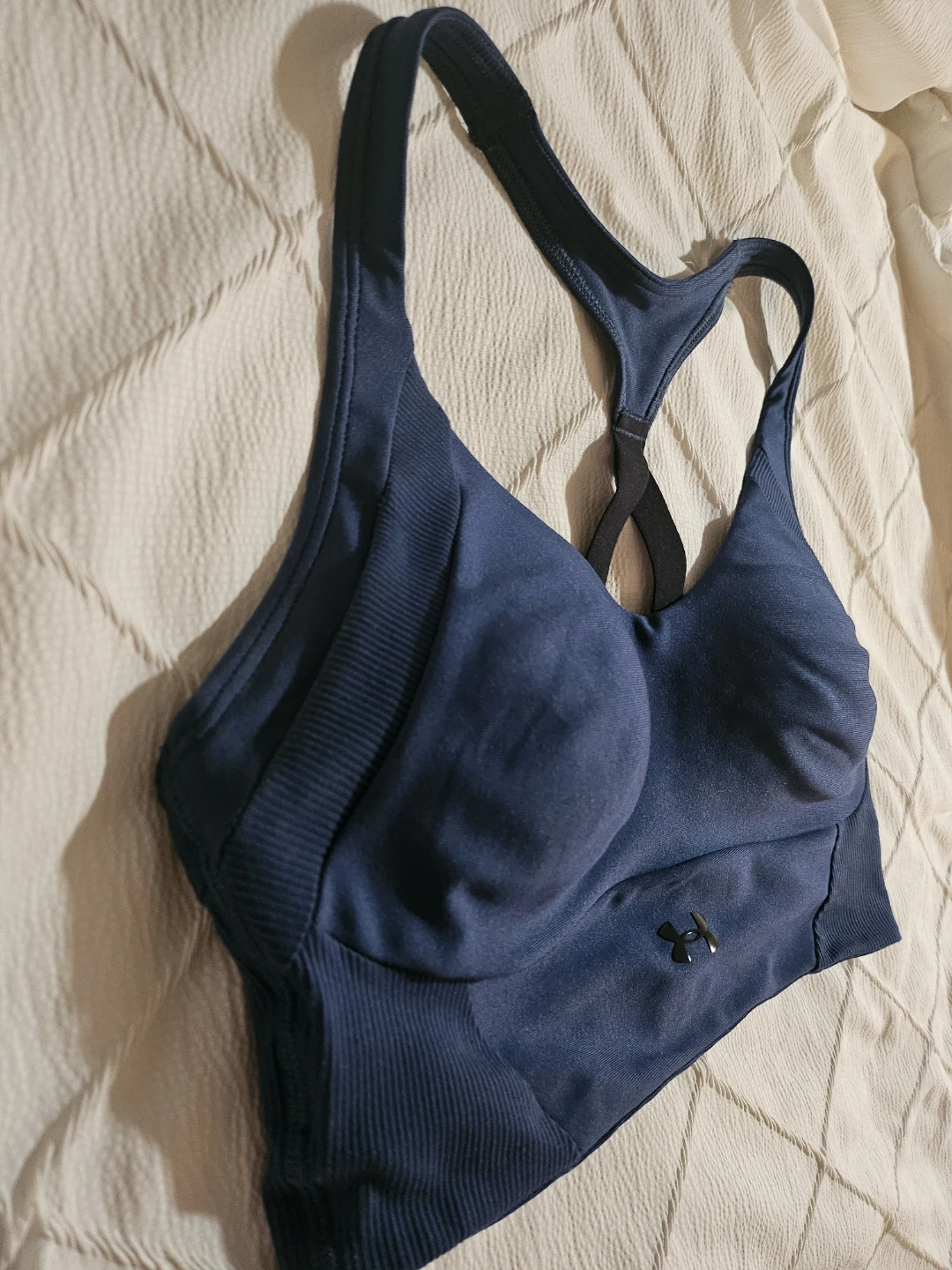 Under Armour HeatGear Sports Bra - Navy Blue - photo 3