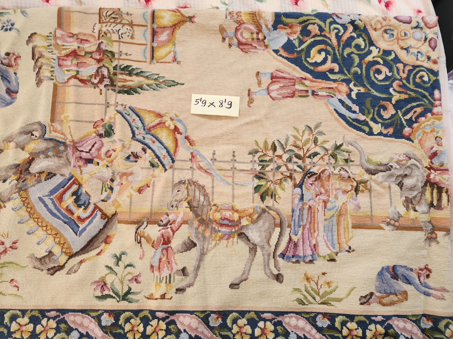 Victorian Needlepoint Tapestry Rug