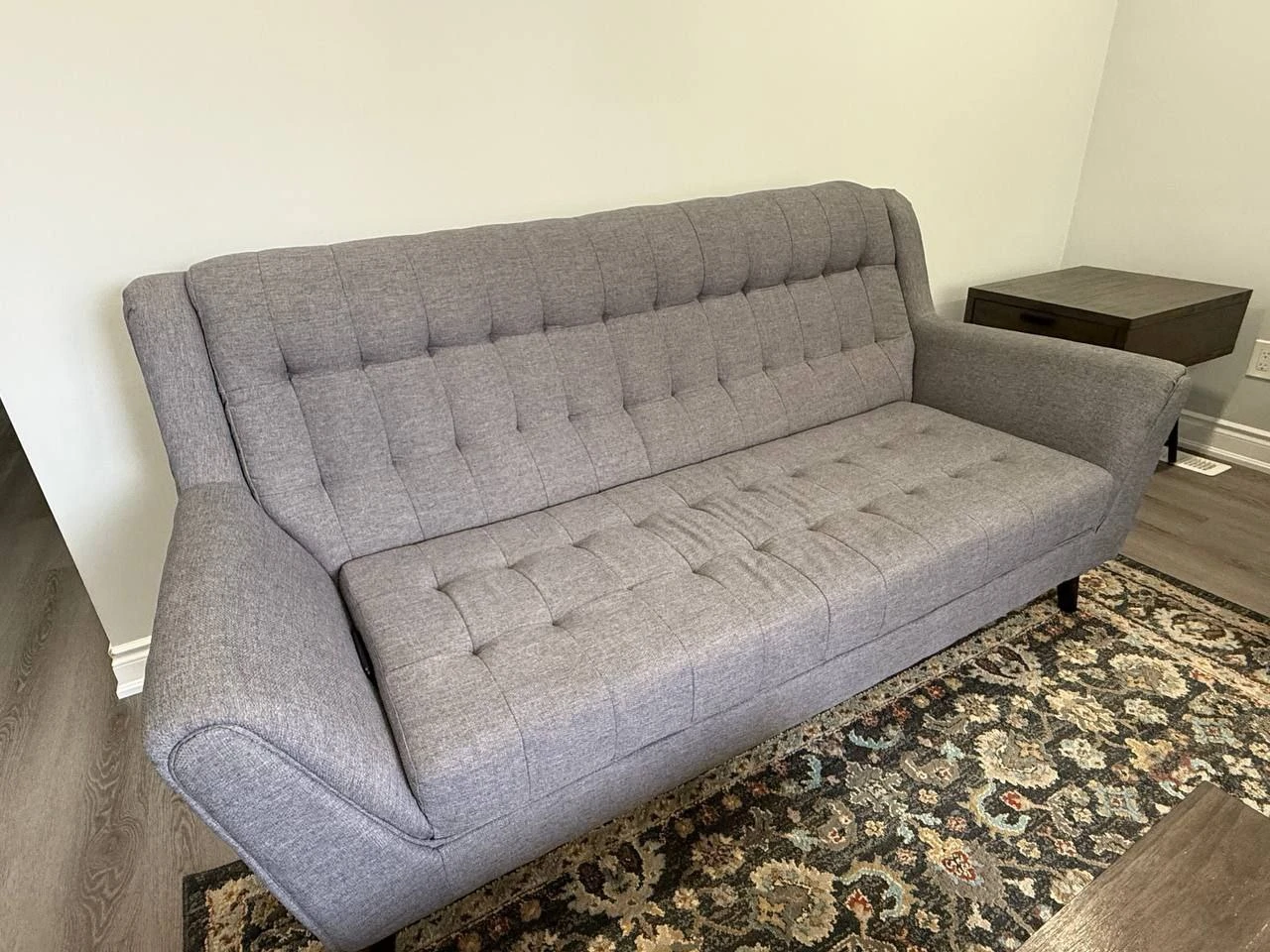 Grey Tufted Loveseat - photo 3