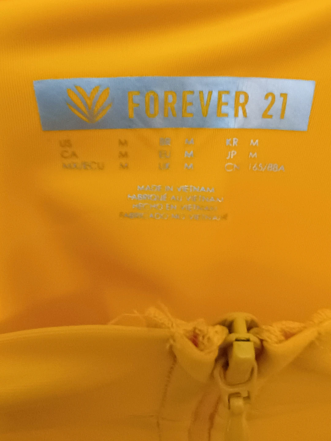 Yellow Long Sleeve Cropped Top - Forever 21 Size M - photo 2