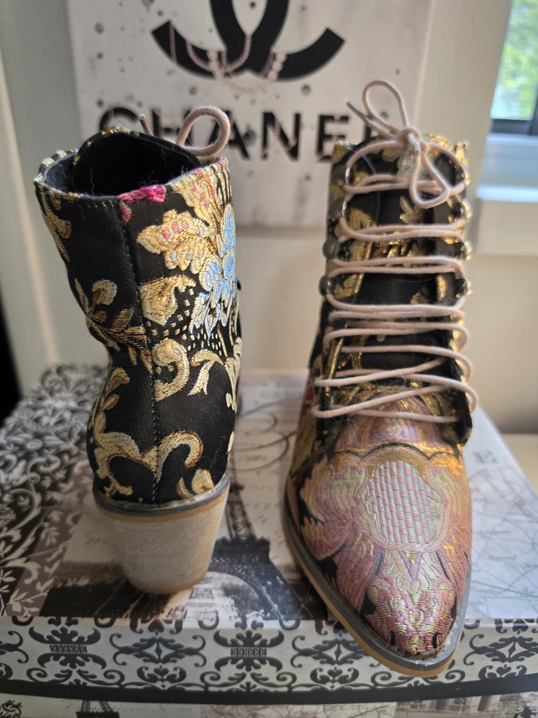 Women's Embroidered Lace-Up Boots - photo 2