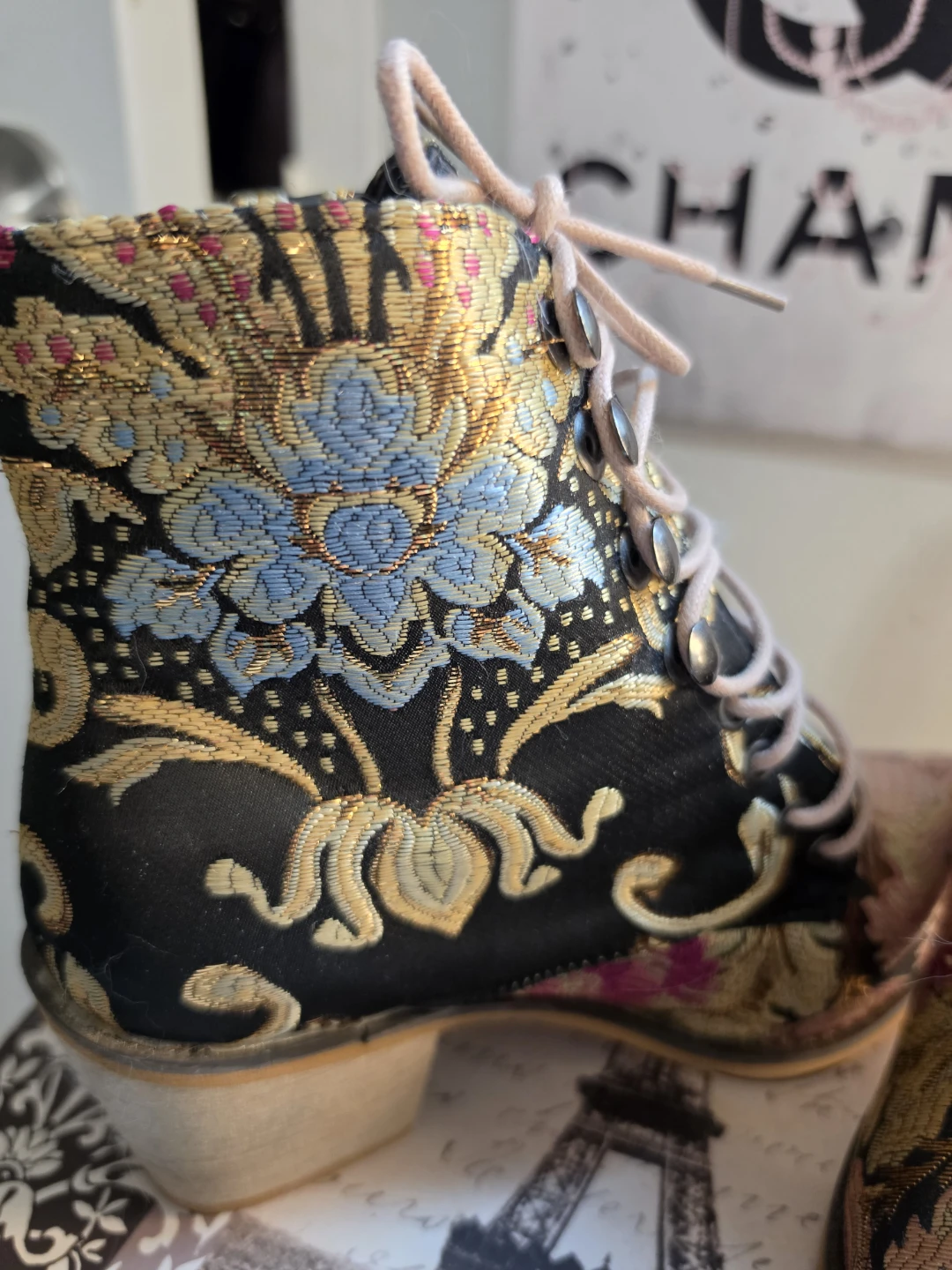 Women's Embroidered Lace-Up Boots - photo 3