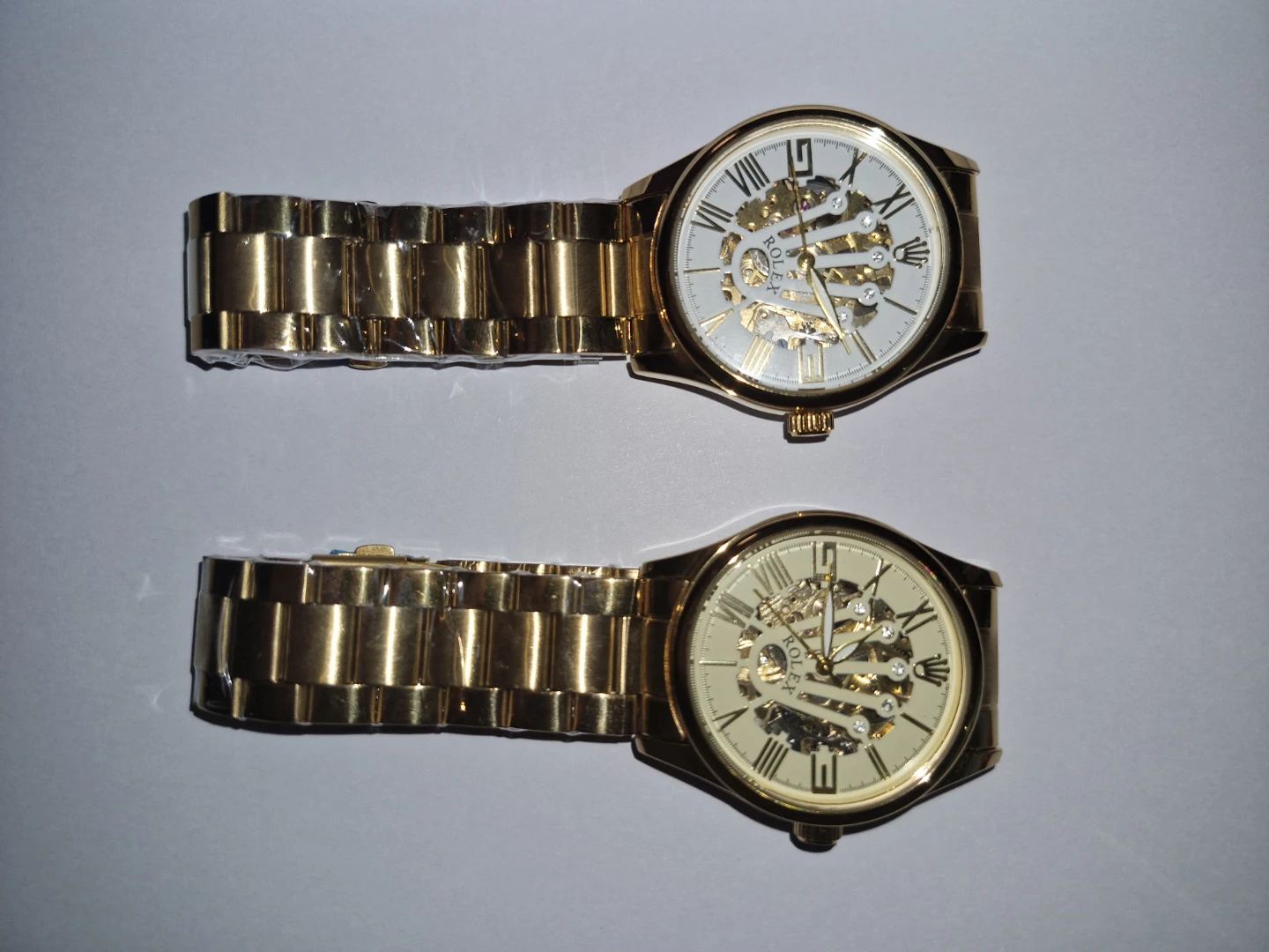 Gold Tone Skeleton Automatic Watch