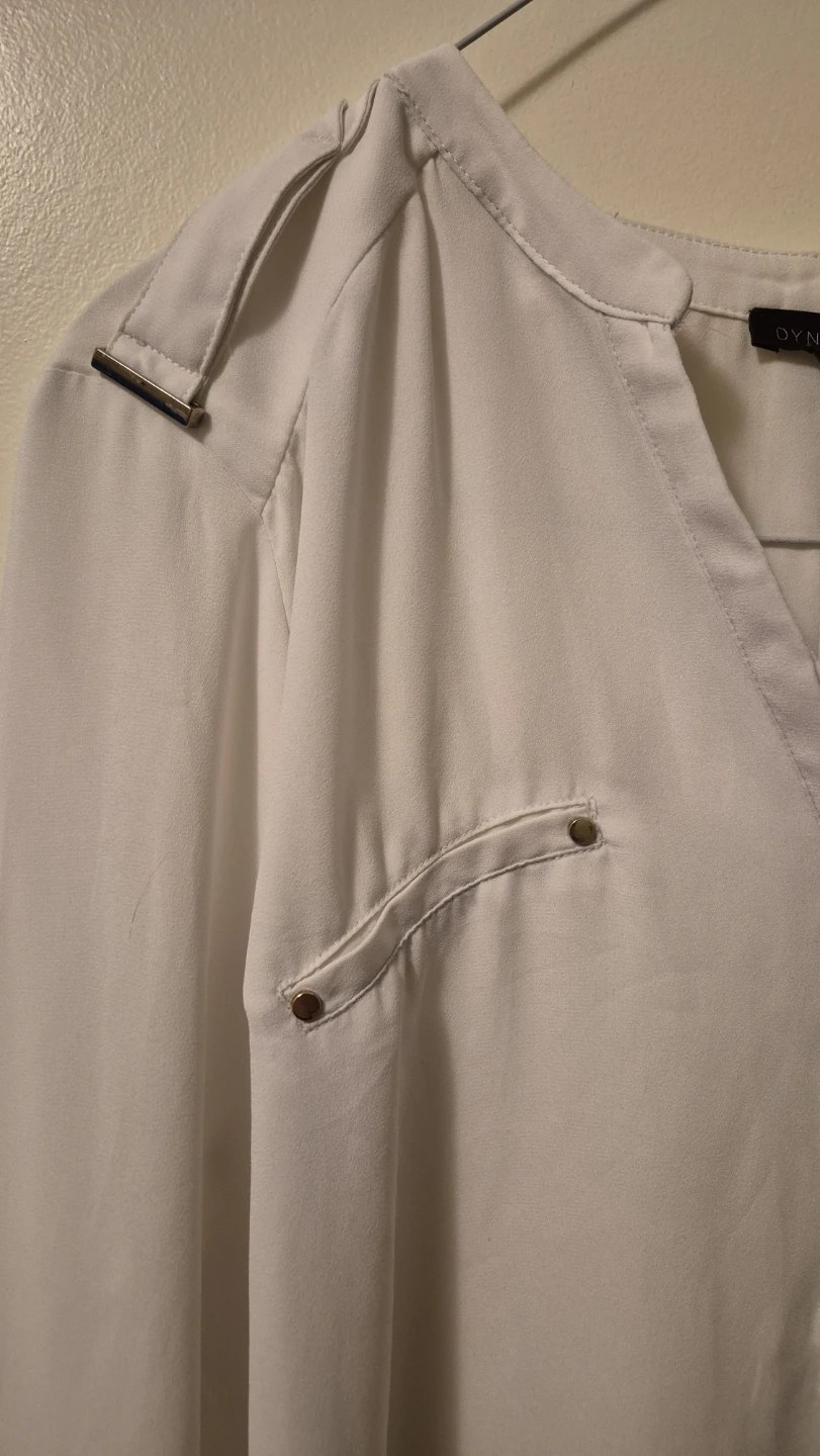 Dynamite White Long Sleeve Shirt Size M - photo 3