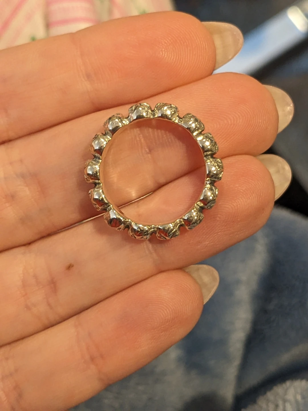 Size 6.5 Sterling Silver Skull Ring - photo 3