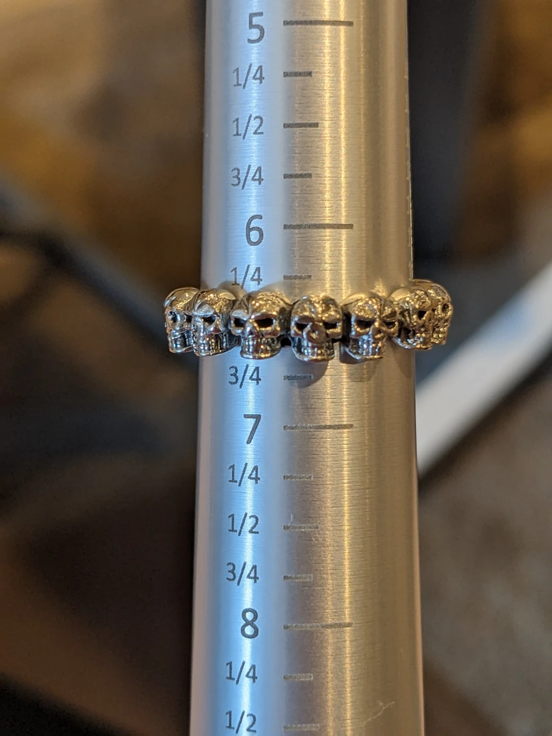 Size 6.5 Sterling Silver Skull Ring - photo 5