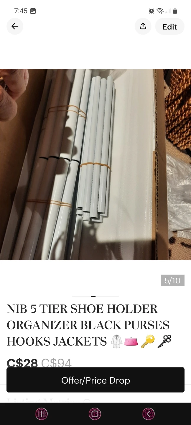 NIB 5 Tier Shoe Organizer with Hooks - photo 4