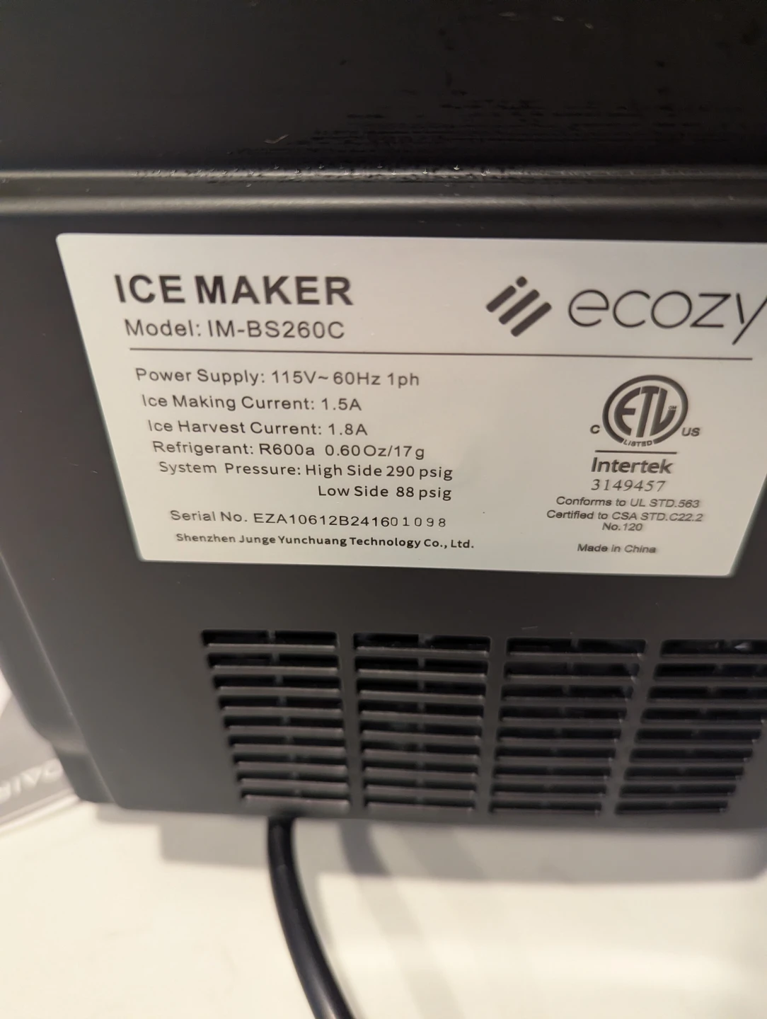Ecozy IM-BS260C countertop Ice Maker - photo 3
