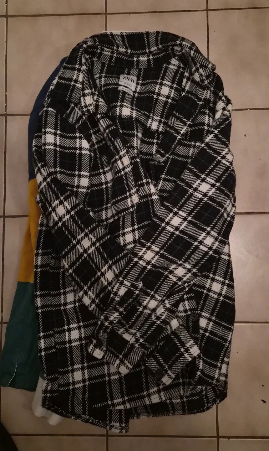 Zara Flannel Shirt - Black & White Plaid