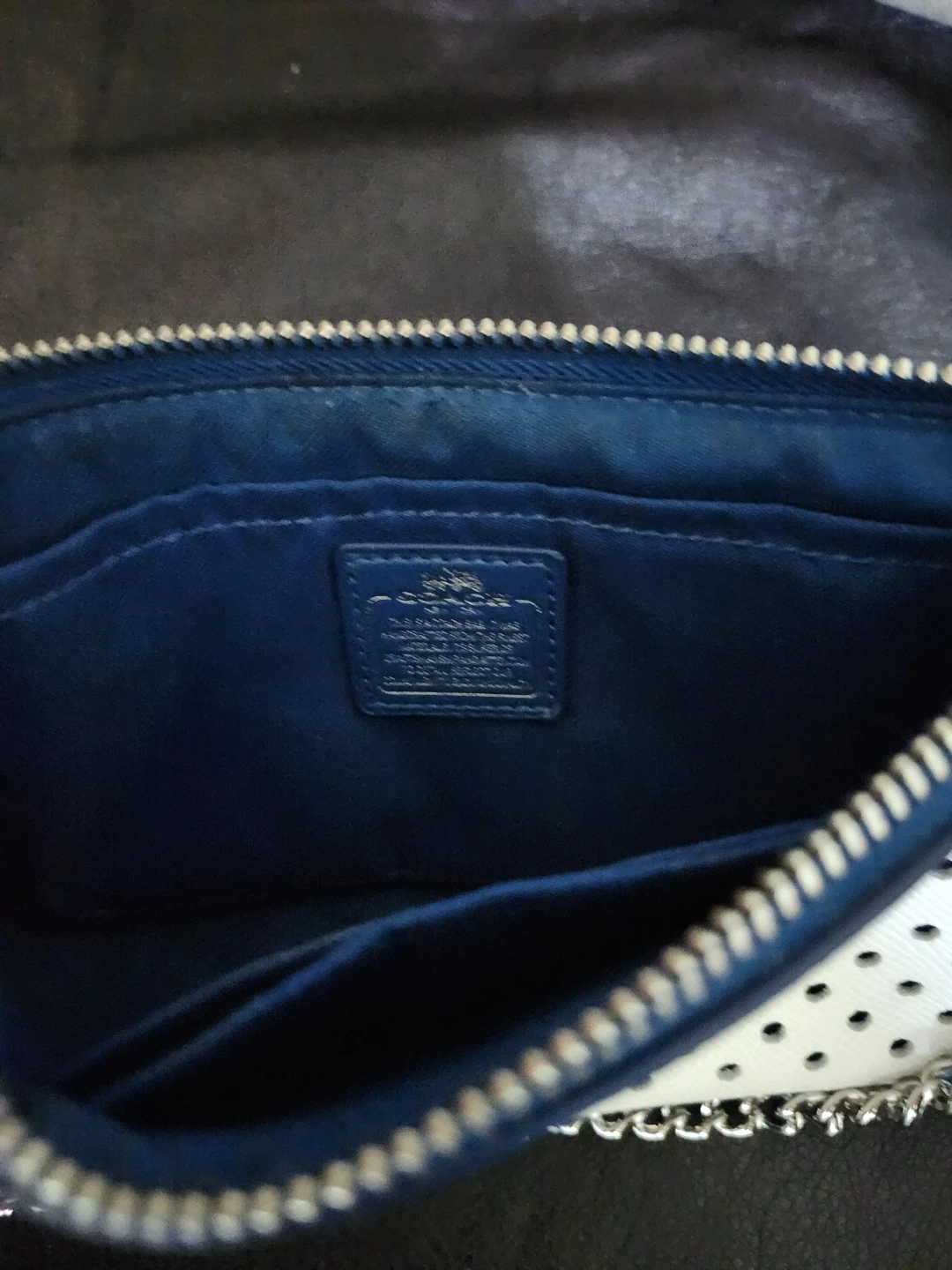 Coach White Perforated Leather Wristlet Pouch - photo 3