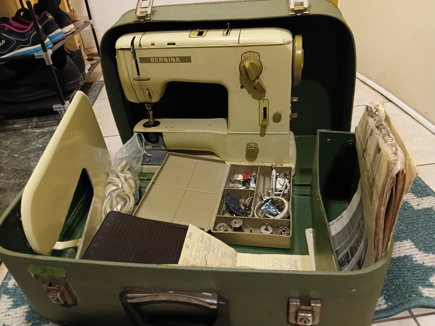 Bernina Sewing Machine with Case and Accessories