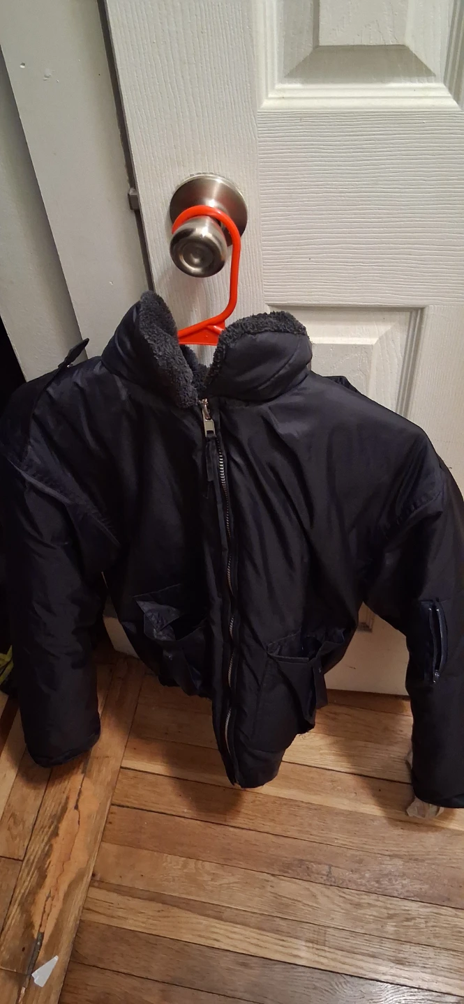 Men's Black Puffer Jacket with Fur Collar